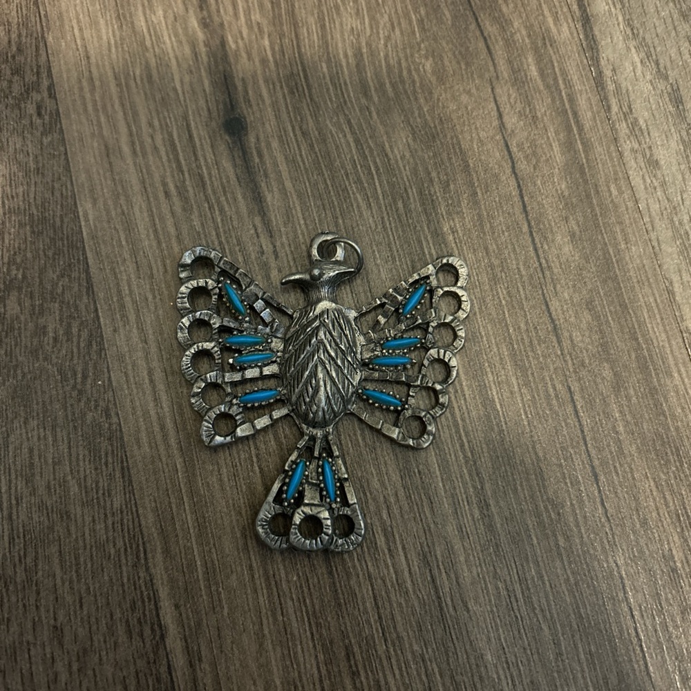 Silver and Turquoise Bird pendant